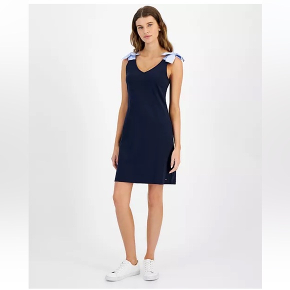 Tommy Hilfiger Dresses & Skirts - ⚓️NWT💙 Tommy Hilfiger Women's Cotton V-neck Sleeveless Tie-Strap Dress